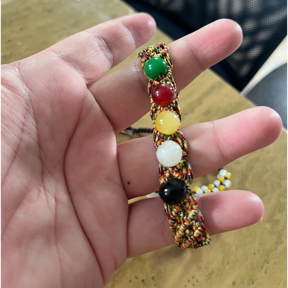 Adjustable Jade Macrame Bracelets - image 3